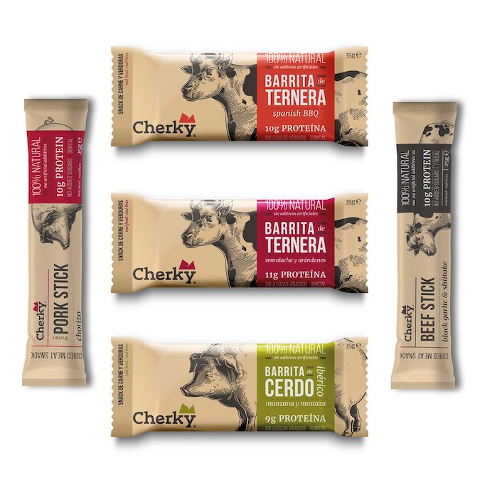 Cherky, barritas de carne y verdura